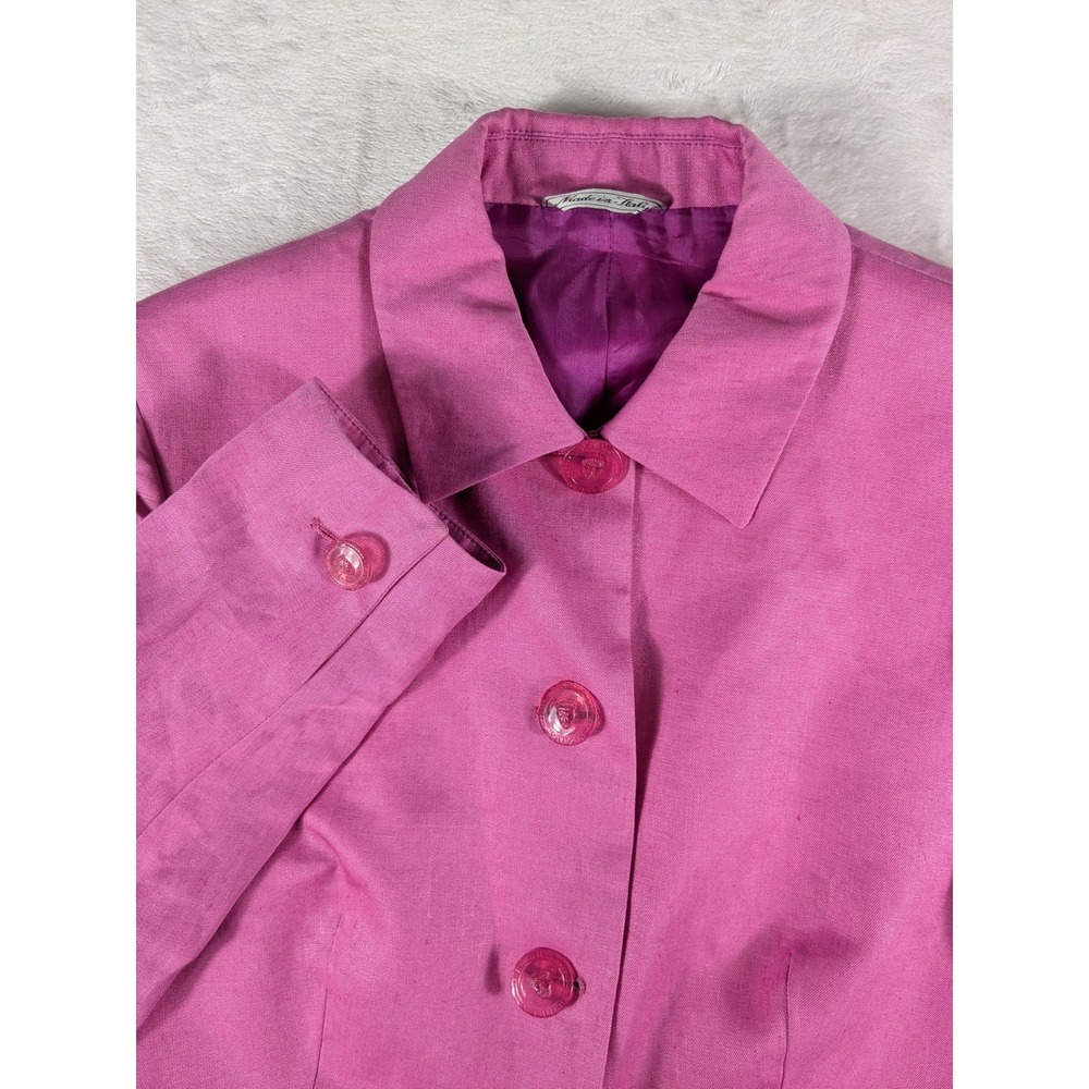 VTG Versace Istante Blazer Made in‎ Italy Lace Trim Button Womens Sz 42  (Read)